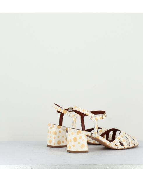 Weiße Ississ Ledersandalen - 5,5 cm Absatz