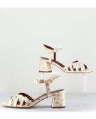 Weiße Ississ Ledersandalen - 5,5 cm Absatz