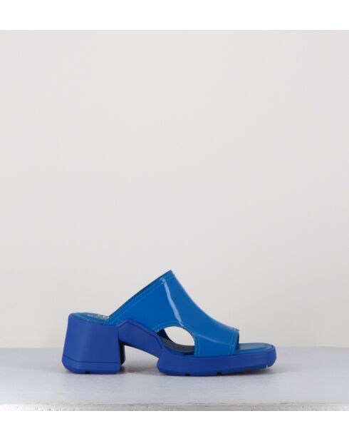 Sabot in pelle blu fulvo - tacco 6cm