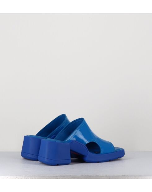Sabot in pelle blu fulvo - tacco 6cm