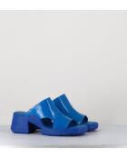 Sabot in pelle blu fulvo - tacco 6cm