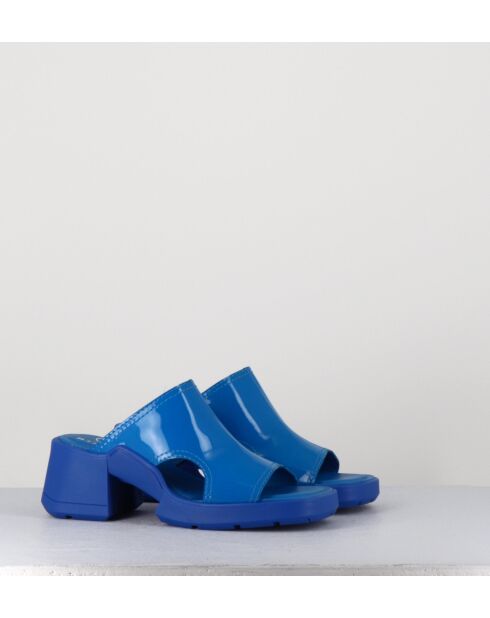 Sabot in pelle blu fulvo - tacco 6cm