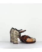 Mehrfarbige Demoi-Lederschuhe - Absatz 8 cm