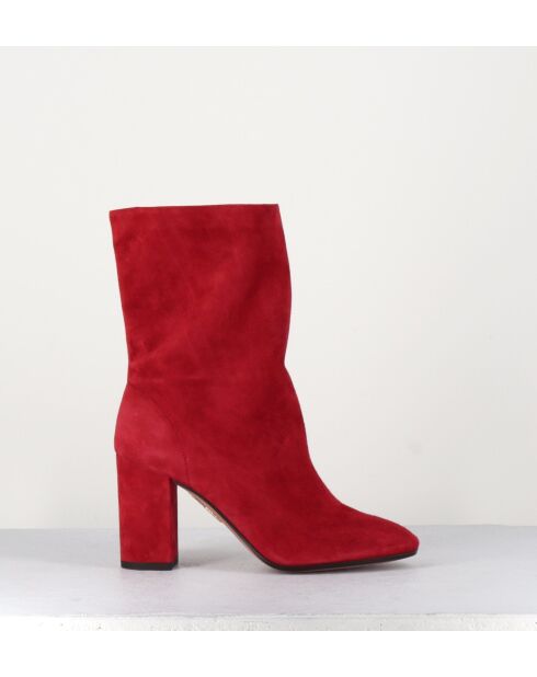 Boogie rote Lederstiefel - 8,5 cm Absatz
