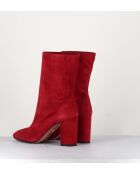 Bottines en cuir Boogie rouges - Talon 8.5 cm