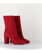 Bottines en cuir Boogie rouges - Talon 8.5 cm