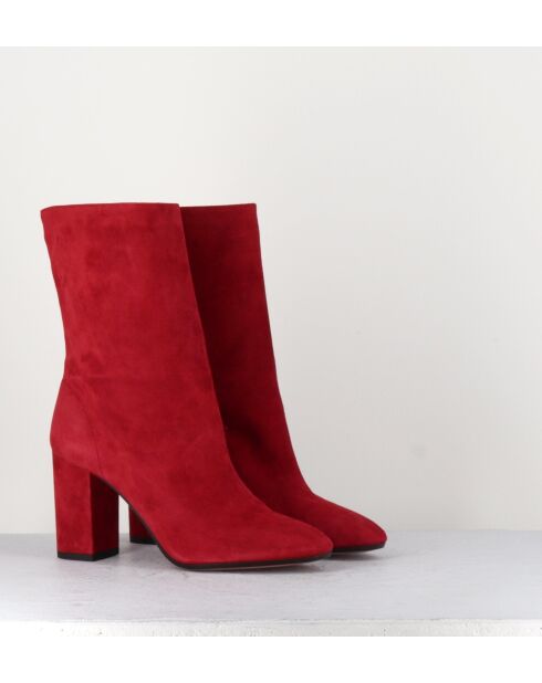 Boogie rote Lederstiefel - 8,5 cm Absatz