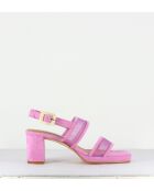 Purpurrote Wildledersandalen Pruna - 7 cm Absatz