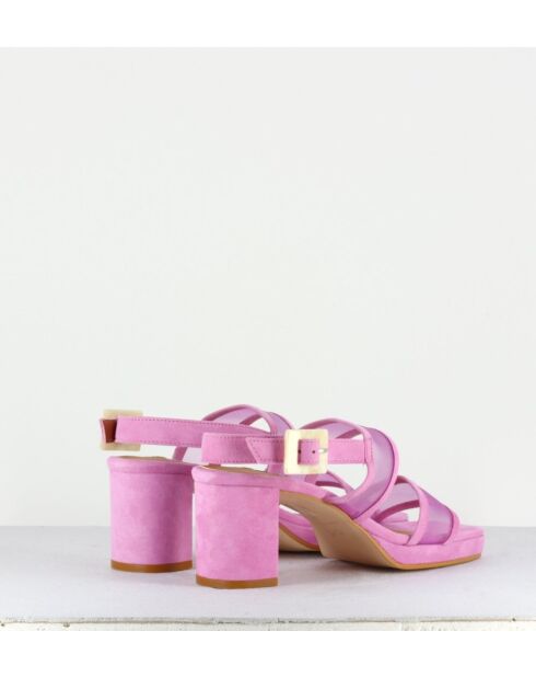 Purpurrote Wildledersandalen Pruna - 7 cm Absatz