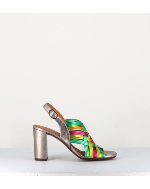 Sandali Beya in pelle multicolor - Tacco 8cm