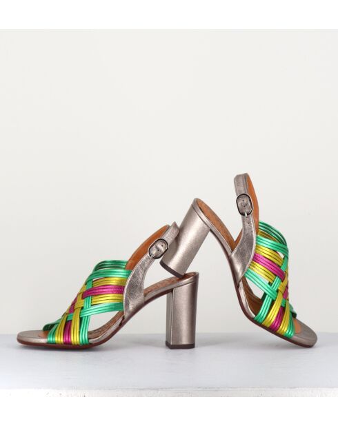 Sandali Beya in pelle multicolor - Tacco 8cm