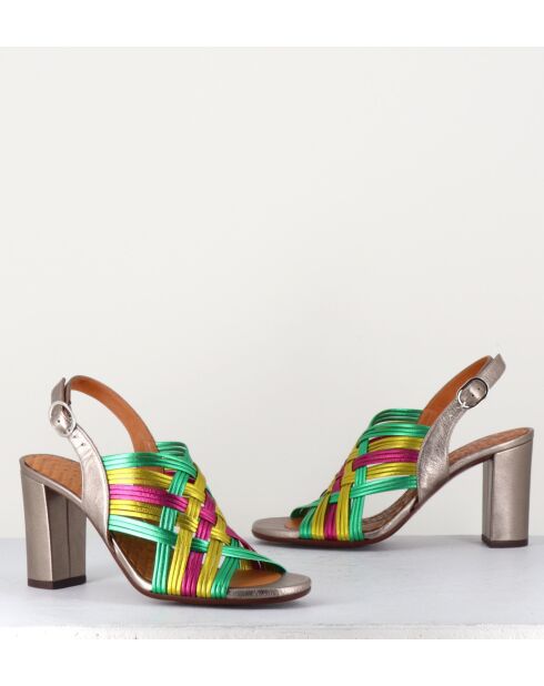 Sandali Beya in pelle multicolor - Tacco 8cm