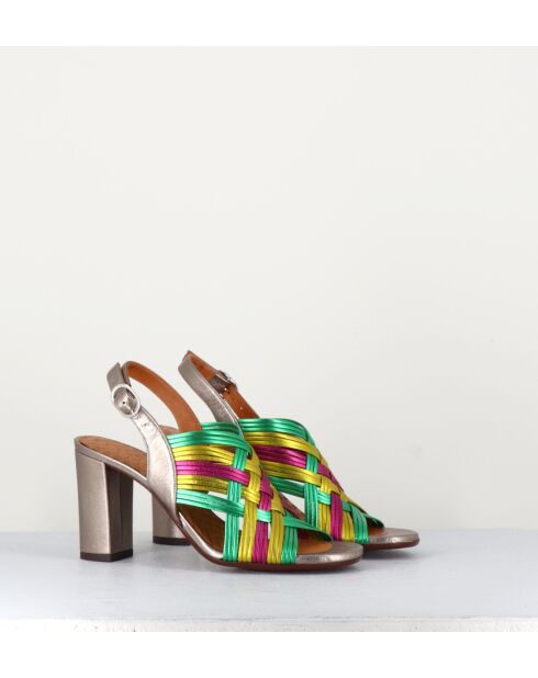 Sandali Beya in pelle multicolor - Tacco 8cm