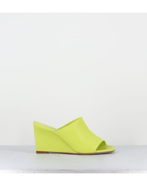 Sandali con zeppa in pelle gialla Zusa01 - tacco 8cm