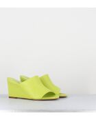 Sandali con zeppa in pelle gialla Zusa01 - tacco 8cm