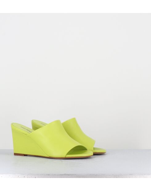 Sandali con zeppa in pelle gialla Zusa01 - tacco 8cm