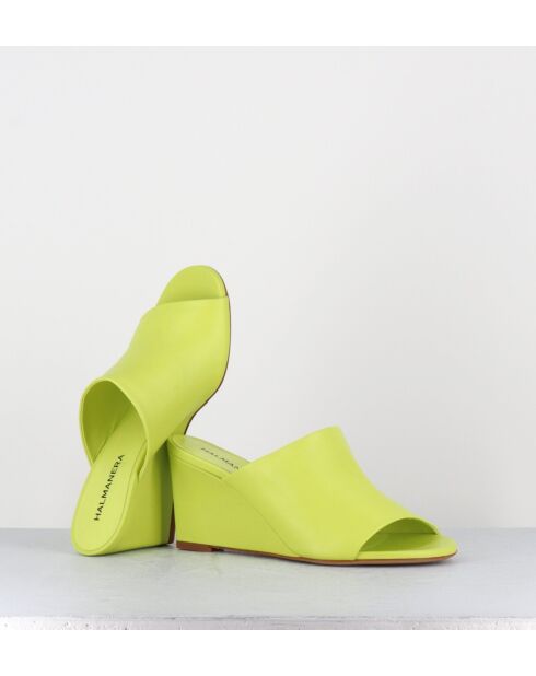 Sandali con zeppa in pelle gialla Zusa01 - tacco 8cm