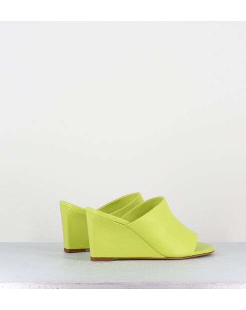 Sandali con zeppa in pelle gialla Zusa01 - tacco 8cm