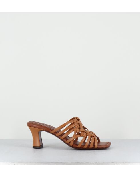 Sabot Nayla in pelle marrone - tacco 6,5 cm