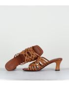 Sabot Nayla in pelle marrone - tacco 6,5 cm