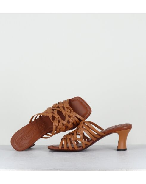 Sabot Nayla in pelle marrone - tacco 6,5 cm