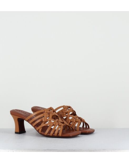 Sabot Nayla in pelle marrone - tacco 6,5 cm