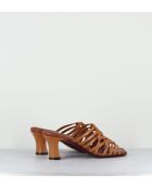 Sabot Nayla in pelle marrone - tacco 6,5 cm