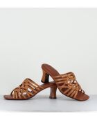 Sabot Nayla in pelle marrone - tacco 6,5 cm