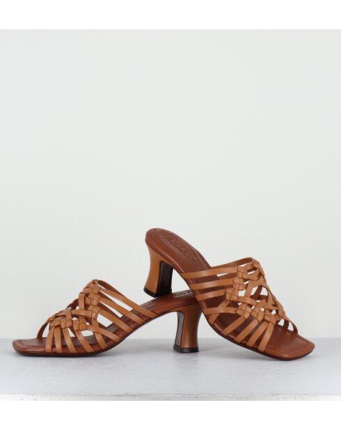 Sabot Nayla in pelle marrone - tacco 6,5 cm