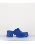 Blaue Blissa-Gummi-Clogs mit 6 cm Absatz