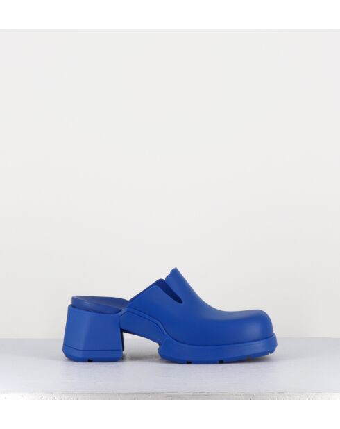 Blaue Blissa-Gummi-Clogs mit 6 cm Absatz