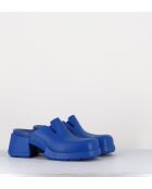 Blaue Blissa-Gummi-Clogs mit 6 cm Absatz