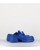 Blaue Blissa-Gummi-Clogs mit 6 cm Absatz