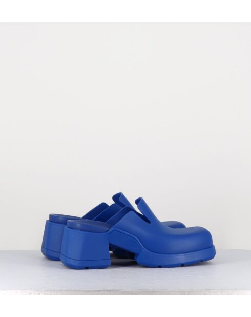 Blaue Blissa-Gummi-Clogs mit 6 cm Absatz