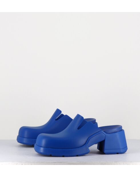 Blaue Blissa-Gummi-Clogs mit 6 cm Absatz