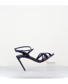 11119 sandali in pelle blu - tacco 10cm