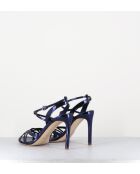 11119 sandali in pelle blu - tacco 10cm