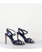 11119 sandali in pelle blu - tacco 10cm