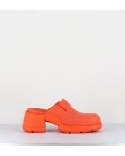 Zuecos de goma naranja Blissa, tacón de 6 cm