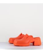 Zuecos de goma naranja Blissa, tacón de 6 cm