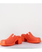 Zuecos de goma naranja Blissa, tacón de 6 cm