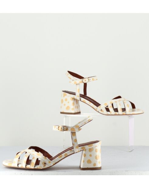 Weiße Ississ Ledersandalen - 5,5 cm Absatz