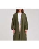 Kaki Jaloba linnen oversized kimono-jas
