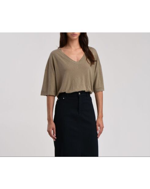 Bryci zwarte midirok van katoengabardine