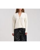 Gilet asimmetrico Joji ecru in cotone