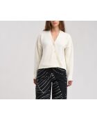 Gilet asimmetrico Joji ecru in cotone