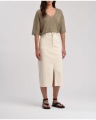 Bryci midirok van ecru katoen en gabardine