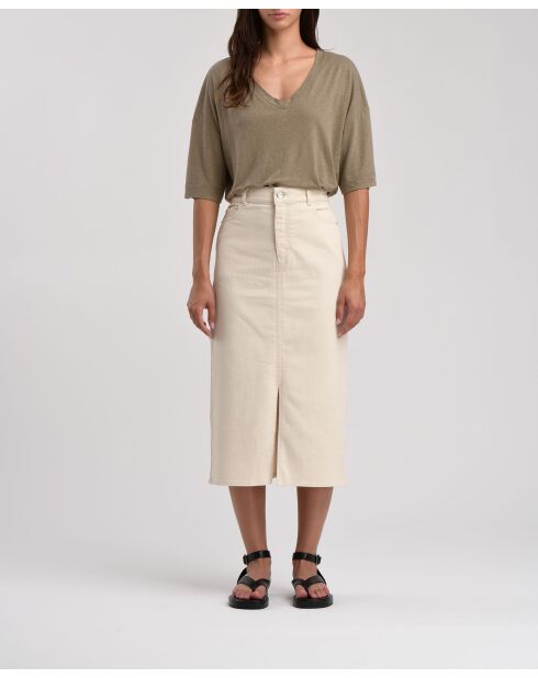 Bryci midirok van ecru katoen en gabardine