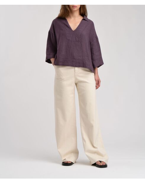 Milo Jay ecrufarbene Baumwollhose