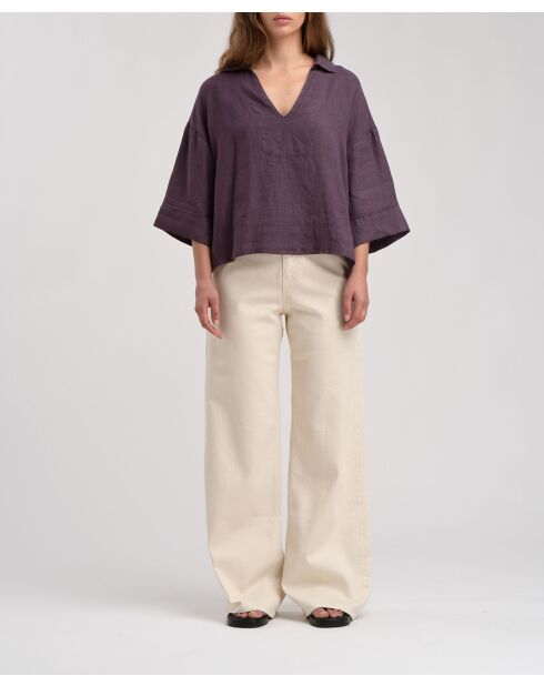 Milo Jay ecrufarbene Baumwollhose